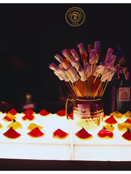 A close-up of our marshmallow and jelly garnishes, ready to add a touch of sweetness and fun to any drink.