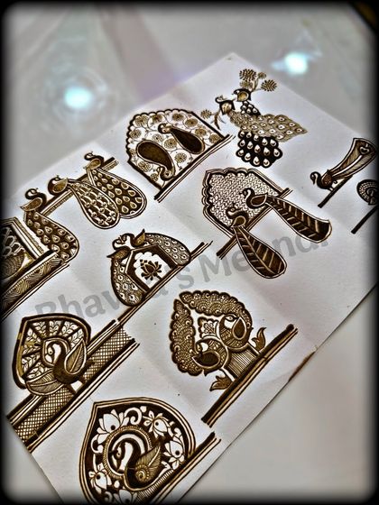 An angled view of our peacock practice sheet, a key part of our course curriculum.