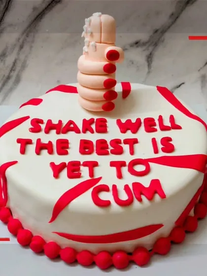 "Shake well, the best is yet to cum." This chocolate rum cake is perfect for a wild bachelor or bachelorette party.