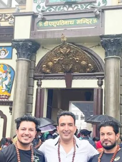 Seeking blessings at the Pashupatinath Temple in Kathmandu, Nepal. These spiritual excursions deepen the retreat experience.