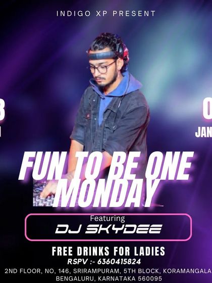 Taking the party to Indigo XP for a 'Fun To Be One Monday' ladies' night. I play at various top venues in Bangalore.
