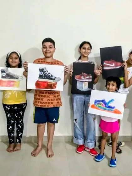 Our students put their best foot forward in this object study class. An impressive lineup of sneaker drawings and paintings, each showing a unique style and perspective.