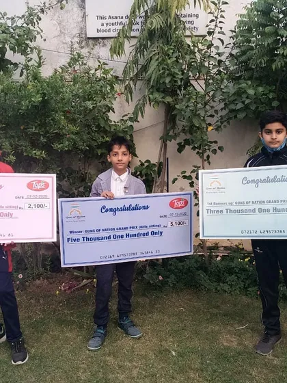 Three of our talented young shooters with their prize winnings from the Guns of Nation Grand Prix. Their success is a huge motivation for everyone at the academy.