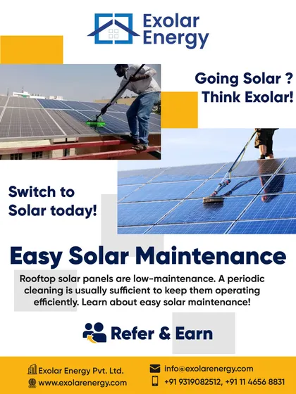 This image shows our technician performing routine cleaning on a rooftop installation. This simple act of removing dust and debris is one of the most effective ways to maintain high energy production.