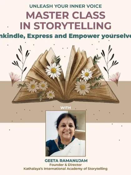 A simple, direct announcement for my exclusive Masterclass in Storytelling happening in Delhi.