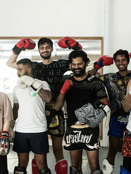 The crew after a tough session. We train hard, but we always end with smiles and good energy. This is our community, and there's always room for one more.