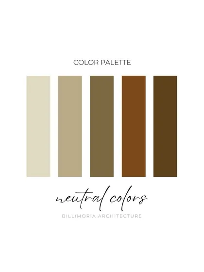 An example of a neutral color palette we often use as a foundation for our designs. These earthy tones of beige, taupe, and brown create a warm, timeless, and sophisticated backdrop.