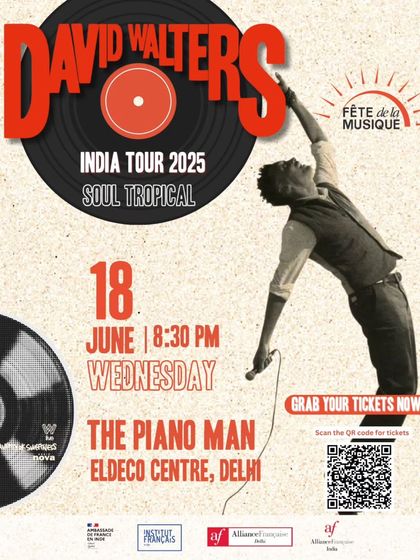 Another version of the David Walters concert poster. The bold typography and dynamic image of the artist create a high-energy visual that grabs attention and drives ticket sales.