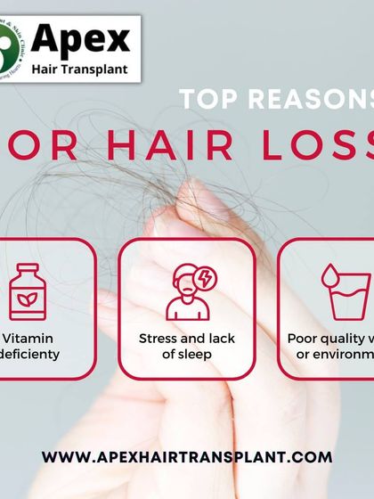 Understanding the cause of hair loss is the first step toward finding a solution. This graphic explains common reasons like vitamin deficiency, stress, and environmental factors that can contribute to hair fall.