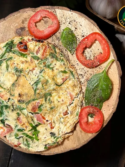 This spinach and tomato omelette is another one of my breakfast favorites. It's a great way to get in your greens and protein first thing in the morning.