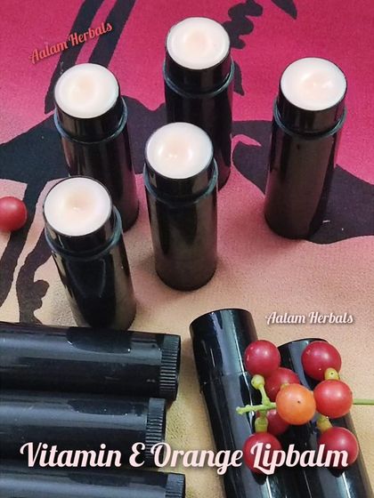 My Vitamin E and Orange Lip Balm is perfect for healing dry, cracked lips. Vitamin E restores hydration while the Limonene in orange oil helps to naturally lighten pigmentation around the lips.