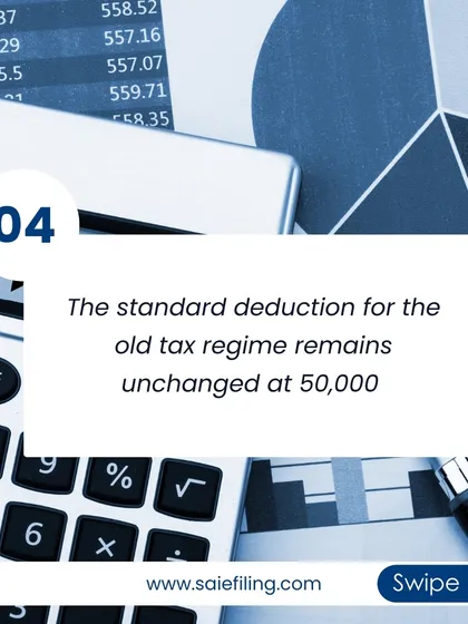 For those who choose to stay with the old tax regime, it is important to note that the standard deduction limit remains unchanged at ₹50,000.