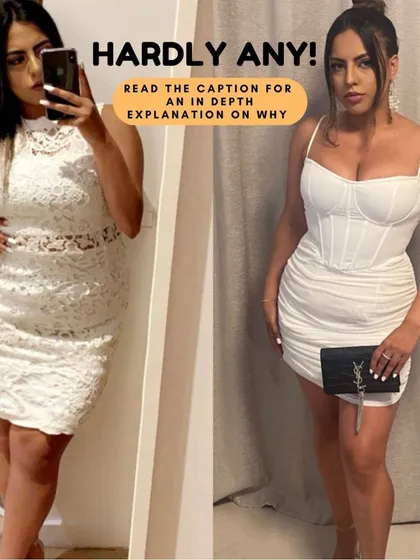 This before-and-after in a white dress shows the confidence I gained. I didn't achieve this by cutting out foods I love. I learned to create a balanced lifestyle that allowed for fat loss without misery.