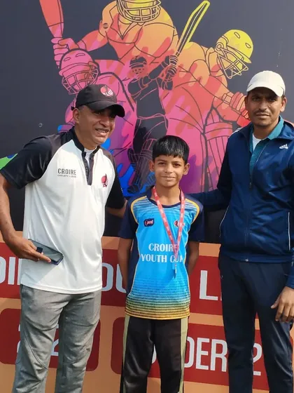 Reevan Veer Bhagana receiving the performer of the match award for his all-round display.