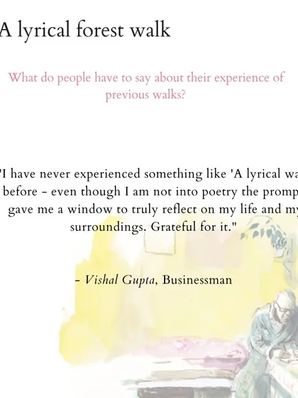 These are more reflections from people who have joined my walks. Their words speak to the soul-nourishing, meditative, and connecting power of blending poetry with nature. I am so grateful for their willingness to share their experiences.