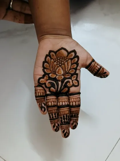 A different angle of the fresh lotus design, showing the clean and precise application.