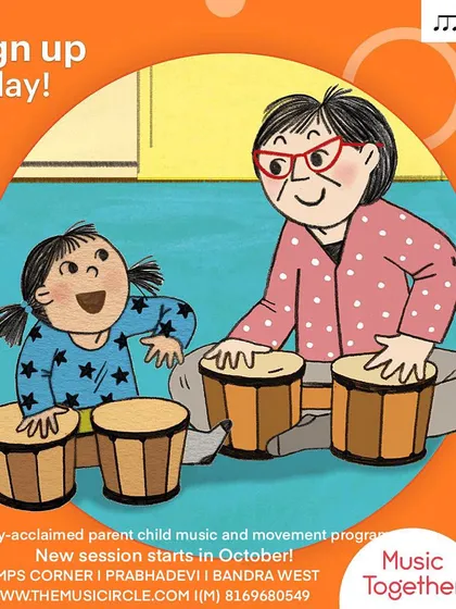 Sign up today for our "Bongos" collection. This globally-acclaimed parent-child music program starts in October, and you can register now to save your spot.