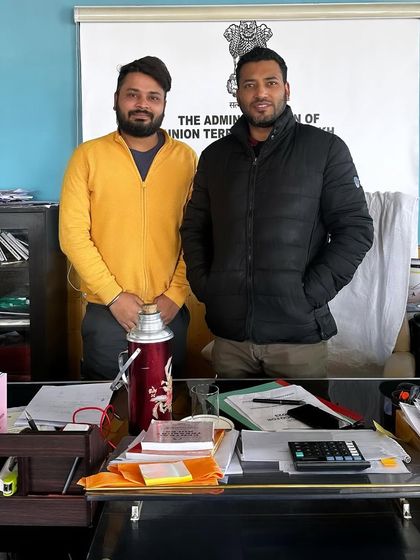 A photo with the General Manager of Finance for the Union Territory of Ladakh during a client visit, showcasing our work with government bodies.