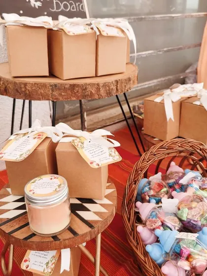We were so happy to see our candles at this beautiful baby shower. The client chose our ombre candles with custom tags and boxes.