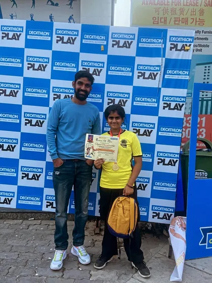 Congratulations to this champion on her win. She earned her medal and certificate through pure dedication. It is great to see my players succeed at events hosted by partners like Decathlon.