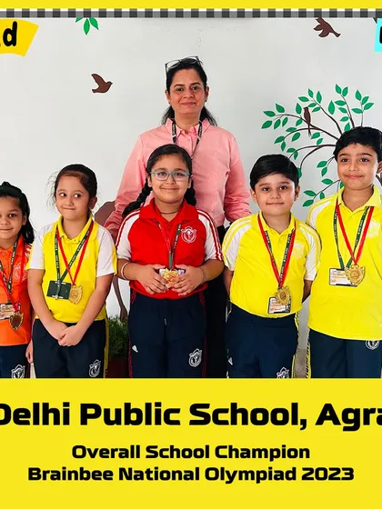Gold medal winners from the Prep class at DPS Agra, celebrating their 2023 victory.
