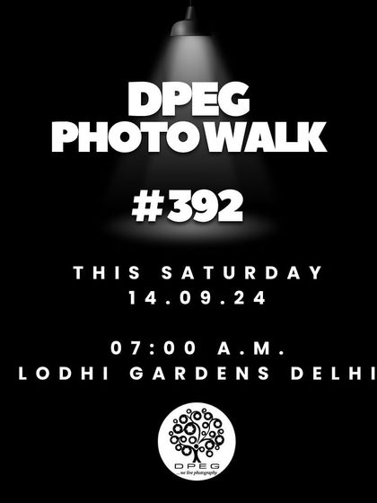 An announcement for a photowalk at Lodhi Gardens focused on understanding the exposure triangle. These free events are mentored by me and other guest faculty, making learning accessible to all.