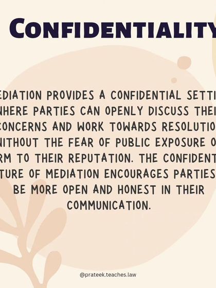 Confidentiality is a key benefit of mediation. It provides a private setting to discuss sensitive issues without fear of public exposure, encouraging open and honest communication.