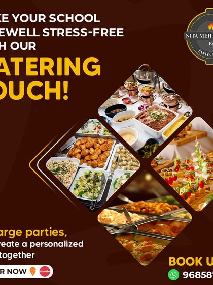 Make your school farewell stress-free with our catering touch. For large parties, we can work with you to create a personalized menu that everyone will love.