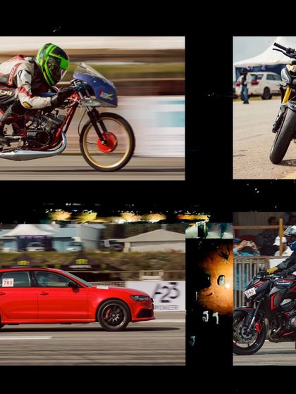 From a custom drag bike built for pure speed to a powerful Audi station wagon, this collage highlights the unique machines that compete at our events.