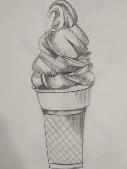 Another fun example of cross-hatching, this time on a soft-serve ice cream cone.