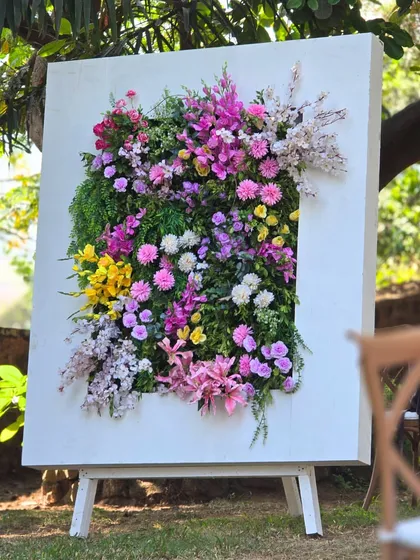 A stunning piece of interactive art for the Haldi. We created a large canvas with a 3D floral installation, allowing guests to feel like they were part of a living painting.