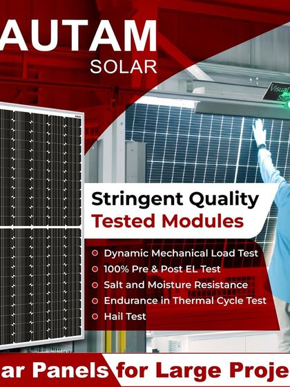 Our modules undergo stringent quality tests to ensure high efficiency for large-scale projects. These include dynamic mechanical load tests, 100% pre & post EL testing, salt and moisture resistance, endurance in thermal cycle tests, and hail testing.
