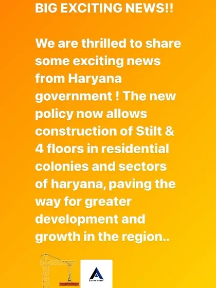 We stay updated with the latest policies to maximize your investment. This post shares exciting news from the Haryana government about new construction allowances.