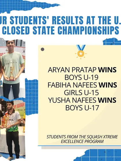 A huge win for our Excellence Program students at the U.P. Closed State Championships, with three winners in their respective categories.