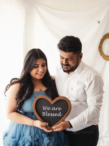 "We are Blessed." A heartfelt message from the parents-to-be. These announcement pictures are a wonderful way to share your family's story.