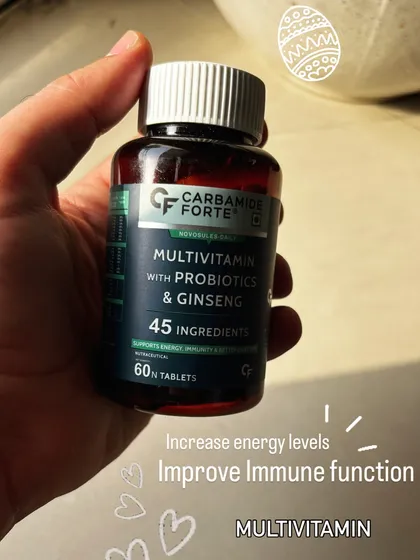 Multivitamins are essential for filling nutritional gaps. This one with probiotics and ginseng helps increase energy levels and improve immune function.