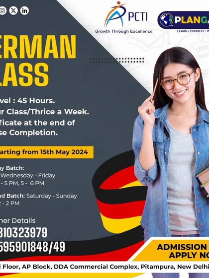 Join our offline German A1 batch in Pitampura, New Delhi. This 45-hour course offers weekday and weekend options to fit your schedule, with a certificate upon completion.