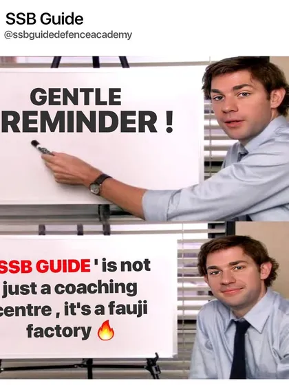 A gentle reminder for everyone. SSB Guide is not just a coaching centre, it's a fauji factory. We forge officers here.