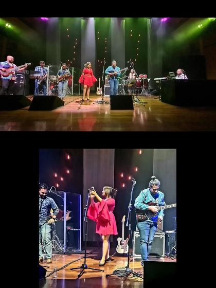 A collage from our NMACC performance. This was a massive production with a horn section, and we put our hearts and souls into it.