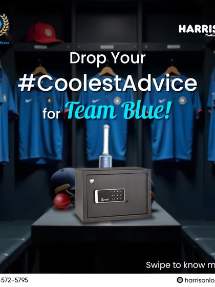 Time to cheer for Team Blue! Join our contest and share your coolest advice or tagline for Team India. Let's secure the trophy together with our support and keep our homes secure with Harrison.