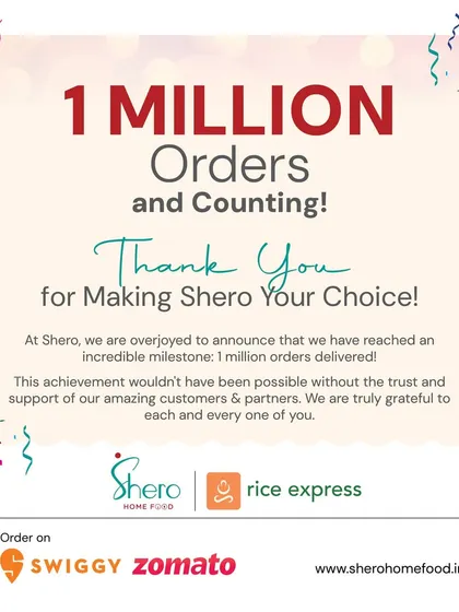 We are incredibly proud to have delivered over 1 million orders. This milestone is a testament to the hard work of our Shero kitchen partners and the trust our customers place in the authentic, home-cooked food they provide. Join a platform with a proven track record of success.