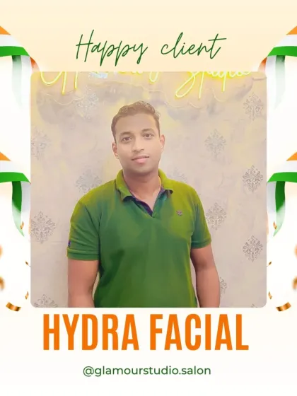 A satisfied client looking sharp after his Hydra Facial. We pride ourselves on delivering results that make you look and feel your best.