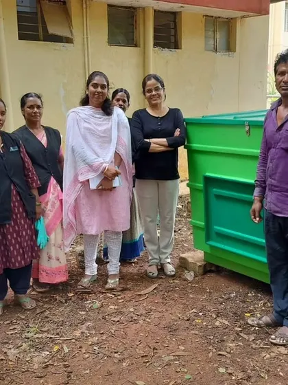 Here I am at the Mahatma Gandhi Institute of Rural Energy and Development, training the staff on our Eartha composter. This installation is part of a CSR initiative by the NGO Saahas to promote sustainable waste management.