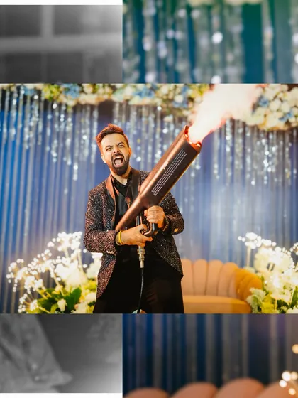 Let's get the party started! At receptions, my goal is to keep the energy at its peak. Using a CO2 gun is one of my favorite ways to electrify the dance floor and create a spectacular moment.
