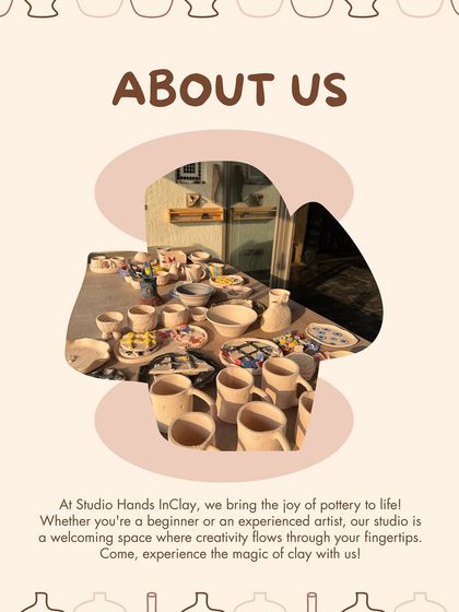 A little bit about us. Our studio is a welcoming space where creativity flows, whether you're a beginner or an experienced artist.