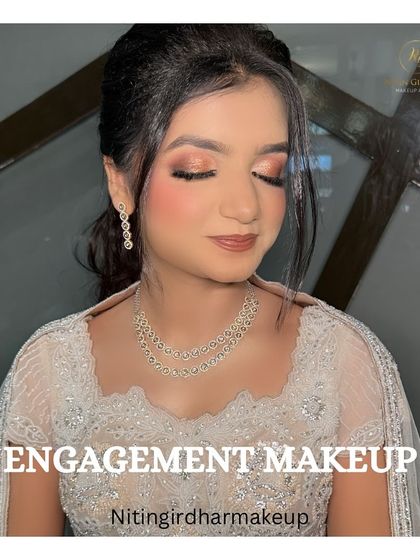 A close-up of her beautiful engagement makeup. The soft eyeshadow and flawless skin created an elegant and timeless look.