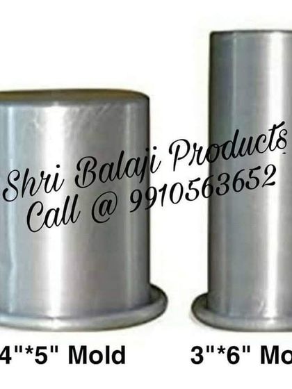 These are my 4x5 inch and 3x6 inch aluminum pillar candle molds. They are seamless and durable, perfect for creating classic pillar candles.