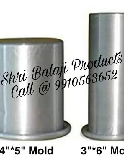 These are my 4x5 inch and 3x6 inch aluminum pillar candle molds. They are seamless and durable, perfect for creating classic pillar candles.
