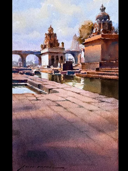 The final version of the architectural study, capturing a sense of perspective and atmosphere.