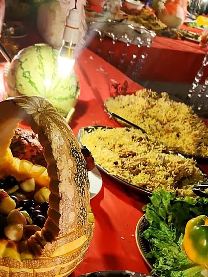 Our Mutton Biryani is more than just a dish; it's an experience. We take pride in every detail, from the fragrant, perfectly cooked rice and tender meat to the artful presentation with vegetable carvings.
